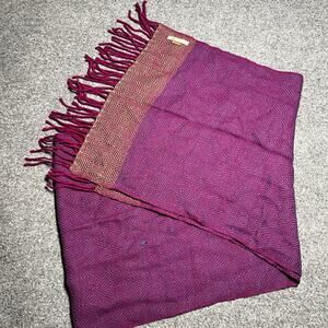 Sol Alpaca Scarf Multi Colorful Fringe Soft Casual 100% Baby Alpaca